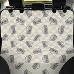 Grey Doodle Sandwich Pattern Print Pet Car Back Seat Cover