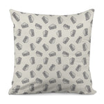 Grey Doodle Sandwich Pattern Print Pillow Cover