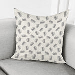 Grey Doodle Sandwich Pattern Print Pillow Cover