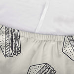 Grey Doodle Sandwich Pattern Print Sofa Cover