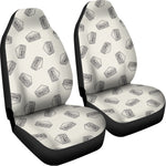 Grey Doodle Sandwich Pattern Print Universal Fit Car Seat Covers