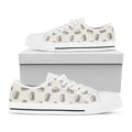 Grey Doodle Sandwich Pattern Print White Low Top Sneakers