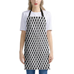 Grey Geometric Cube Shape Pattern Print Apron