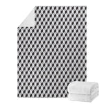 Grey Geometric Cube Shape Pattern Print Blanket