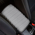 Grey Geometric Cube Shape Pattern Print Car Center Console Cover