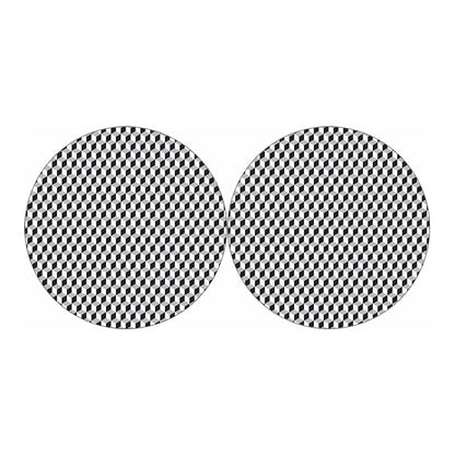 Grey Geometric Cube Shape Pattern Print Car Coasters