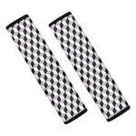Grey Geometric Cube Shape Pattern Print Car Seat Belt Covers