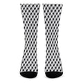 Grey Geometric Cube Shape Pattern Print Crew Socks
