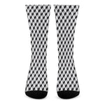 Grey Geometric Cube Shape Pattern Print Crew Socks