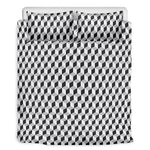 Grey Geometric Cube Shape Pattern Print Duvet Cover Bedding Set