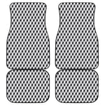 Grey Geometric Cube Shape Pattern Print Front and Back Car Floor Mats