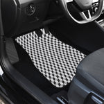 Grey Geometric Cube Shape Pattern Print Front and Back Car Floor Mats