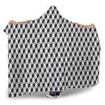 Grey Geometric Cube Shape Pattern Print Hooded Blanket