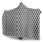 Grey Geometric Cube Shape Pattern Print Hooded Blanket