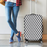 Grey Geometric Cube Shape Pattern Print Luggage Cover