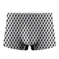 Grey Geometric Cube Shape Pattern Print Men's Boxer Briefs