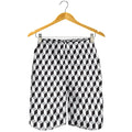 Grey Geometric Cube Shape Pattern Print Men's Shorts