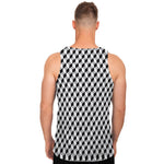 Grey Geometric Cube Shape Pattern Print Men's Tank Top