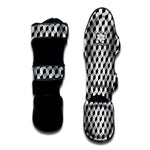 Grey Geometric Cube Shape Pattern Print Muay Thai Shin Guard