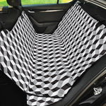 Grey Geometric Cube Shape Pattern Print Pet Car Back Seat Cover