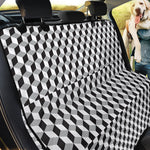 Grey Geometric Cube Shape Pattern Print Pet Car Back Seat Cover