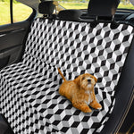 Grey Geometric Cube Shape Pattern Print Pet Car Back Seat Cover