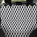 Grey Geometric Cube Shape Pattern Print Pet Car Back Seat Cover