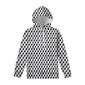 Grey Geometric Cube Shape Pattern Print Pullover Hoodie