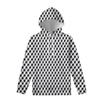 Grey Geometric Cube Shape Pattern Print Pullover Hoodie