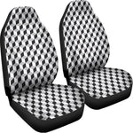 Grey Geometric Cube Shape Pattern Print Universal Fit Car Seat Covers