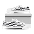Grey Geometric Cube Shape Pattern Print White Low Top Sneakers