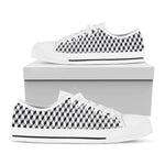 Grey Geometric Cube Shape Pattern Print White Low Top Shoes