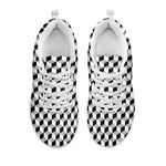 Grey Geometric Cube Shape Pattern Print White Sneakers