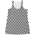 Grey Geometric Cube Shape Pattern Print Women's Racerback Tank Top