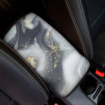 Grey Gold Liquid Marble Print Car Center Console Cover