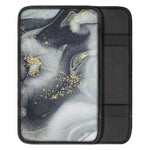Grey Gold Liquid Marble Print Car Center Console Cover