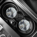 Grey Gold Liquid Marble Print Car Coasters