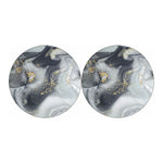 Grey Gold Liquid Marble Print Car Coasters