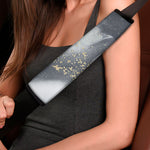 Grey Gold Liquid Marble Print Car Seat Belt Covers