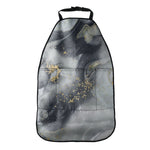 Grey Gold Liquid Marble Print Car Seat Organizers