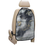 Grey Gold Liquid Marble Print Car Seat Organizers