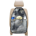 Grey Gold Liquid Marble Print Car Seat Organizers