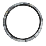 Grey Gold Liquid Marble Print Car Steering Wheel Cover