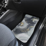 Grey Gold Liquid Marble Print Front and Back Car Floor Mats