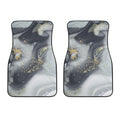 Grey Gold Liquid Marble Print Front Car Floor Mats