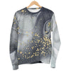 Grey Gold Liquid Marble Print Men's Crewneck Sweatshirt GearFrost