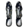 Grey Gold Liquid Marble Print Muay Thai Shin Guards