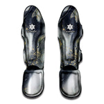 Grey Gold Liquid Marble Print Muay Thai Shin Guard