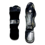 Grey Gold Liquid Marble Print Muay Thai Shin Guard