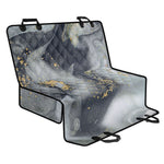 Grey Gold Liquid Marble Print Pet Car Back Seat Cover